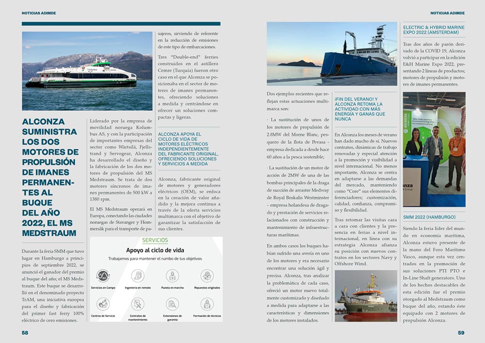 Tras la publicación del Boletín nº 60 del Foro Marítimo Vasco, nos gustaría destacar algunos hitos de los últimos meses en Alconza